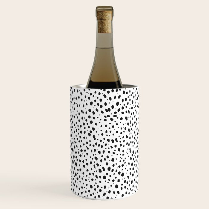 Dalmatian Spots - Black and White Polka Dots Wine Chiller Gallery Image 3