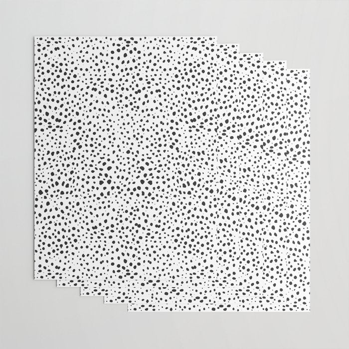 Dalmatian Spots - Black and White Polka Dots Wrapping Paper Gallery Image 3