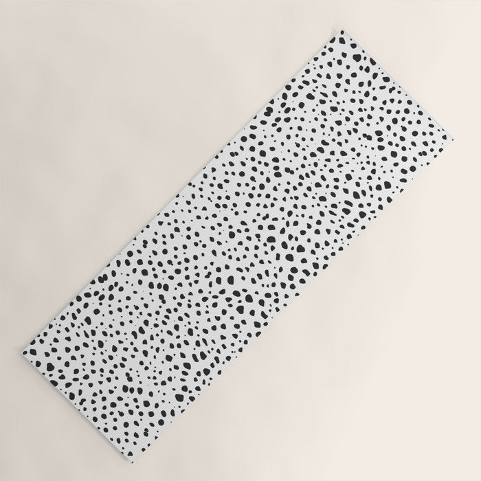 Dalmatian Spots - Black and White Polka Dots Yoga Mat Gallery Image 1