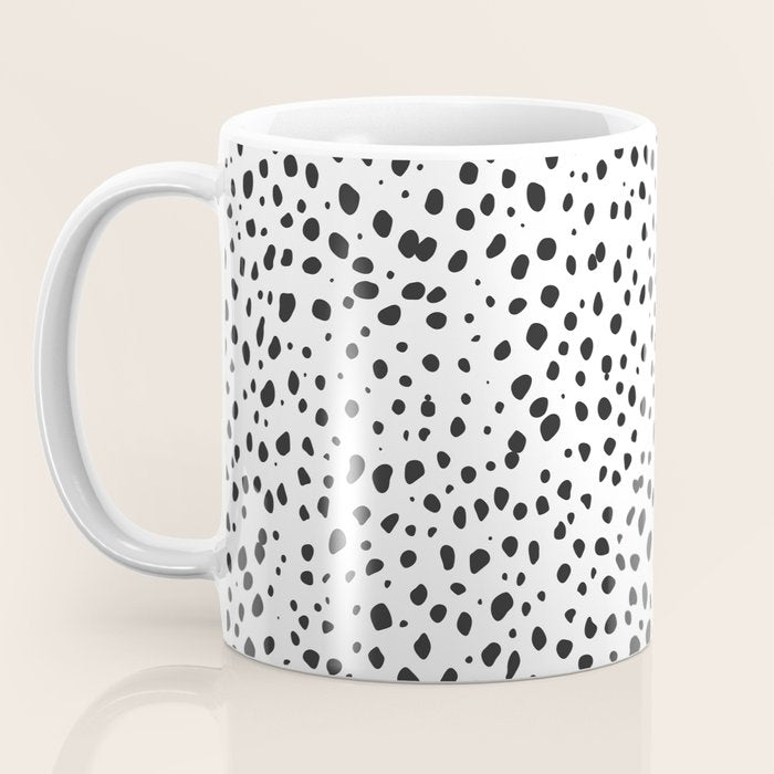 Dalmatian Spots - Black and White Polka Dots Coffee Mug Gallery Image 3