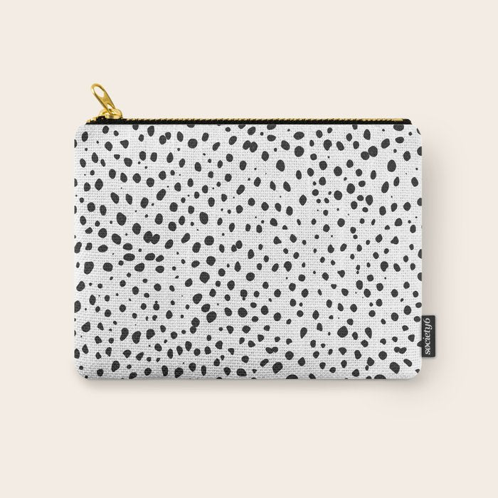 Dalmatian Spots - Black and White Polka Dots Carry All Pouch Gallery Image 1