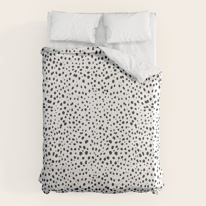 Dalmatian Spots - Black and White Polka Dots Duvet Cover Gallery Image 1