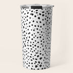 Dalmatian Spots - Black and White Polka Dots Travel Mug Gallery Image 1