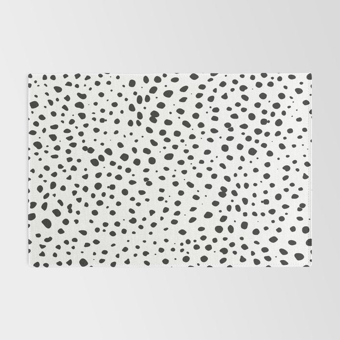 Dalmatian Spots - Black and White Polka Dots Rug Gallery Image 2