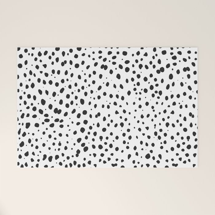 Dalmatian Spots - Black and White Polka Dots Welcome Mat Gallery Image 1
