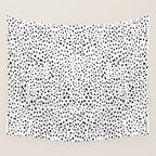 Dalmatian Spots - Black and White Polka Dots Wall Tapestry Gallery Image 4