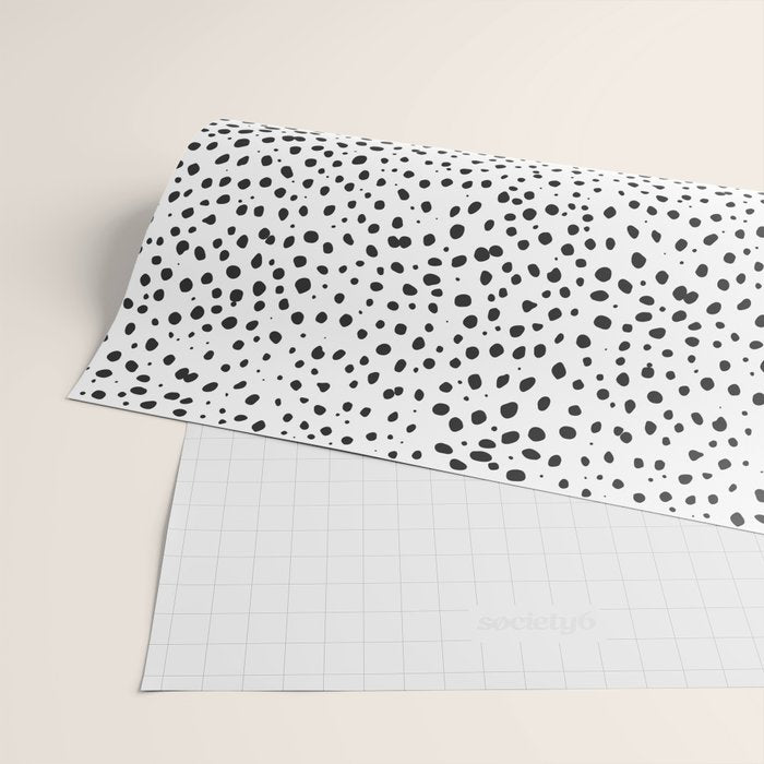 Dalmatian Spots - Black and White Polka Dots Wrapping Paper Gallery Image 2