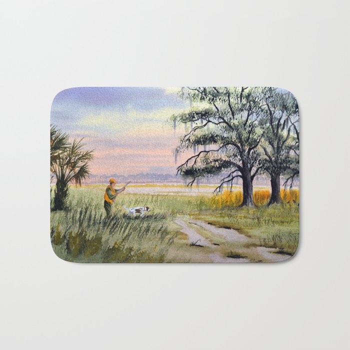 Hunting For Bobwhite Quail Bath Mat Gallery Image 1