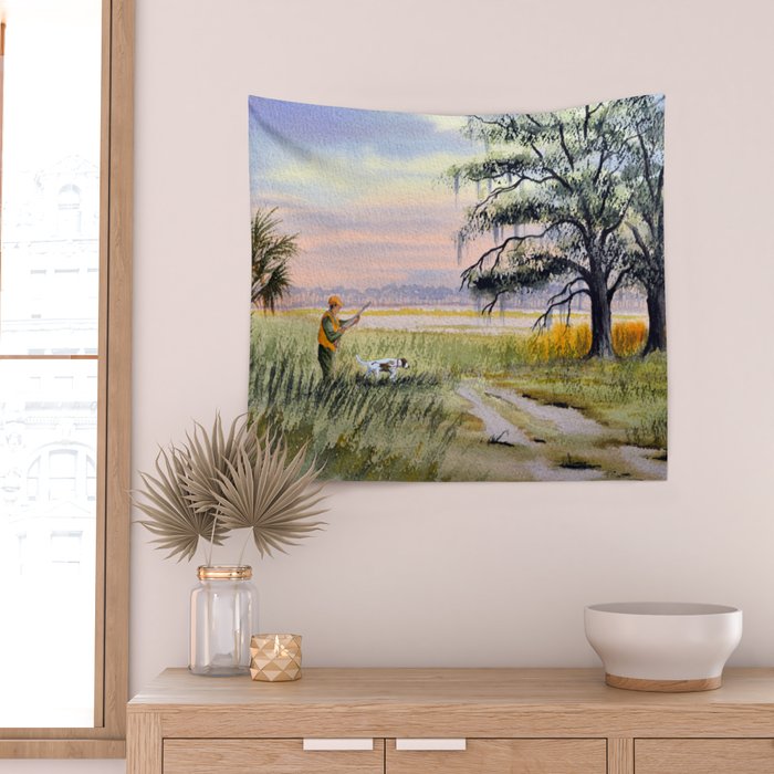 Hunting For Bobwhite Quail Wall Tapestry Gallery Image 2