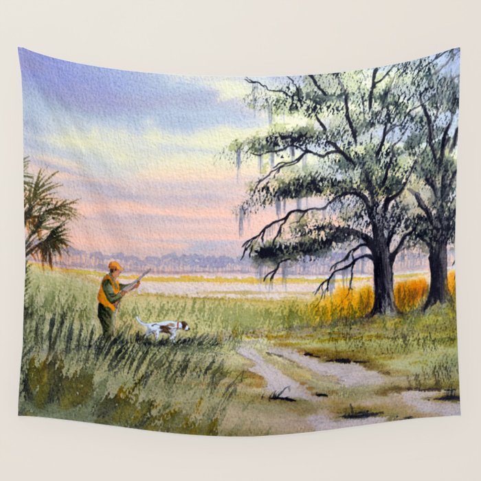 Hunting For Bobwhite Quail Wall Tapestry Gallery Image 4