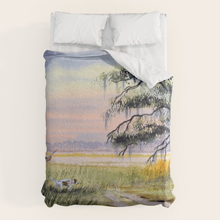 Hunting For Bobwhite Quail Duvet Cover Gallery Image 1
