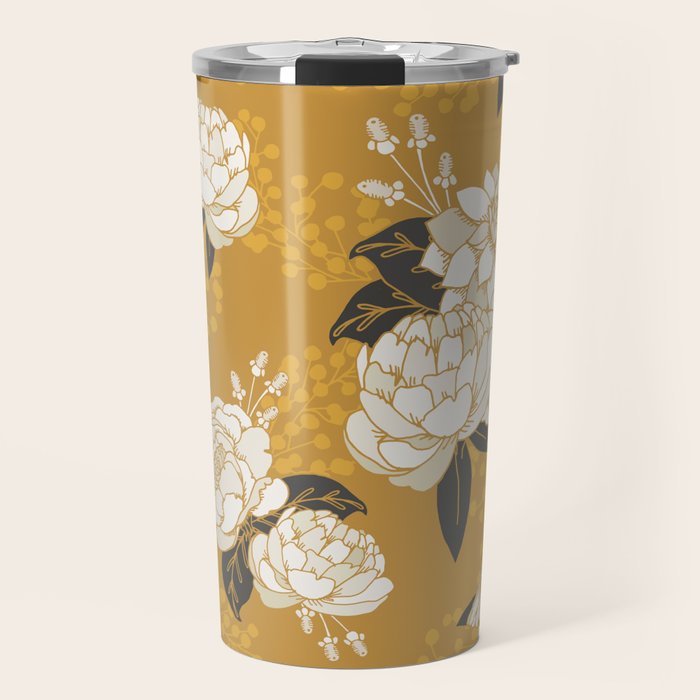 Glam Florals - Gold Travel Mug Gallery Image 1