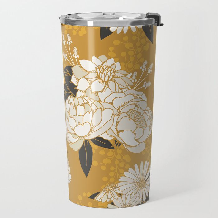 Glam Florals - Gold Travel Mug Gallery Image 2