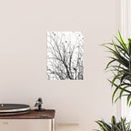 Black white tree branch bird nature pattern Poster Gallery Image 2