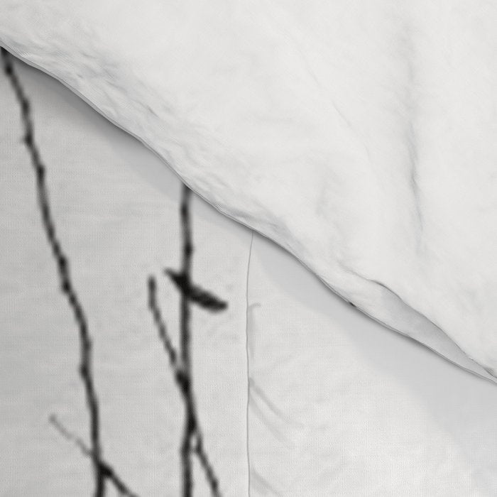 Black white tree branch bird nature pattern Comforter Gallery Image 4