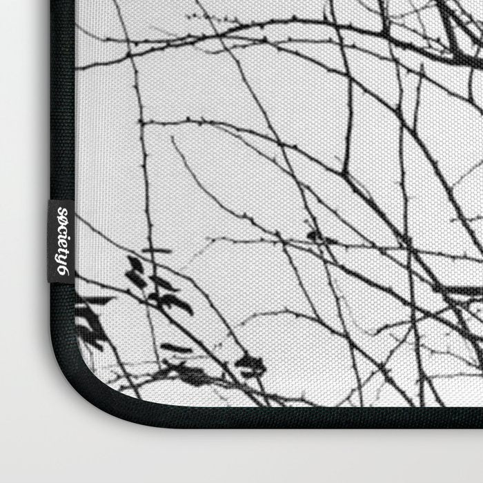 Black white tree branch bird nature pattern Laptop Sleeve Gallery Image 3