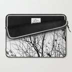 Black white tree branch bird nature pattern Laptop Sleeve Gallery Image 2