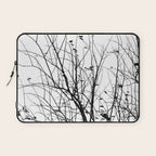 Black white tree branch bird nature pattern Laptop Sleeve Gallery Image 1