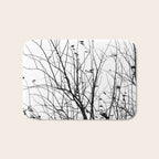 Black white tree branch bird nature pattern Bath Mat Gallery Image 1