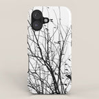Black white tree branch bird nature pattern iPhone Case Gallery Image 1