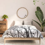 Black white tree branch bird nature pattern Comforter Gallery Image 3