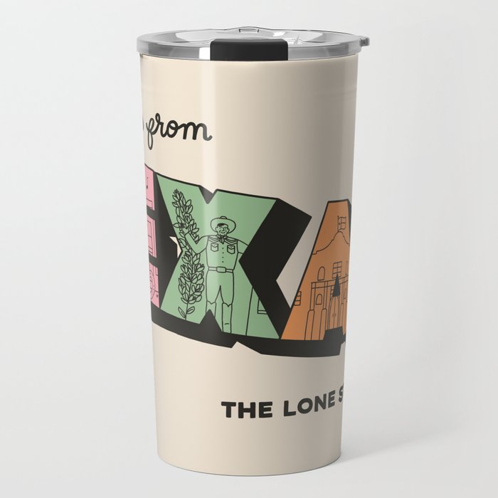 Greetings From Texas - Beige Travel Mug Gallery Image 1