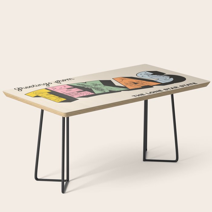 Greetings From Texas - Beige Coffee Table Gallery Image 1
