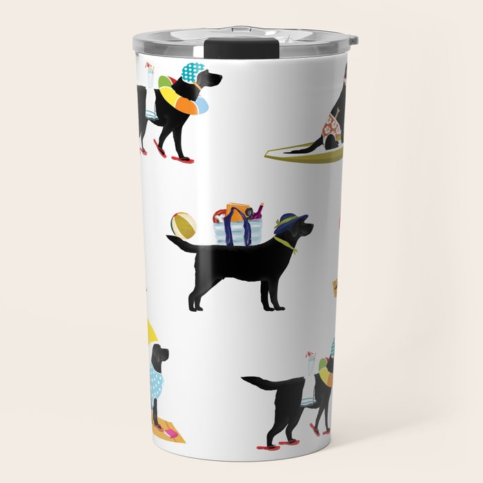 Labrador Beach black lab dog beach  Travel Mug Gallery Image 1