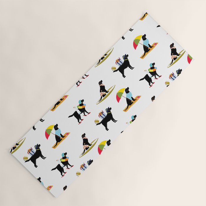 Labrador Beach black lab dog beach  Yoga Mat Gallery Image 1