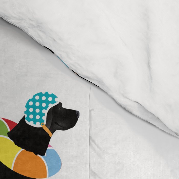 Labrador Beach black lab dog beach  Comforter Gallery Image 4