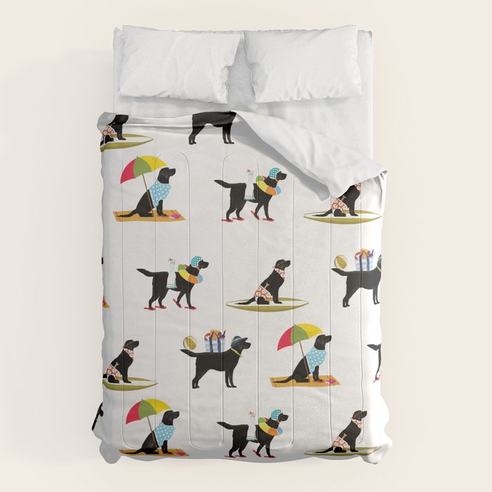 Labrador Beach black lab dog beach  Comforter Gallery Image 6