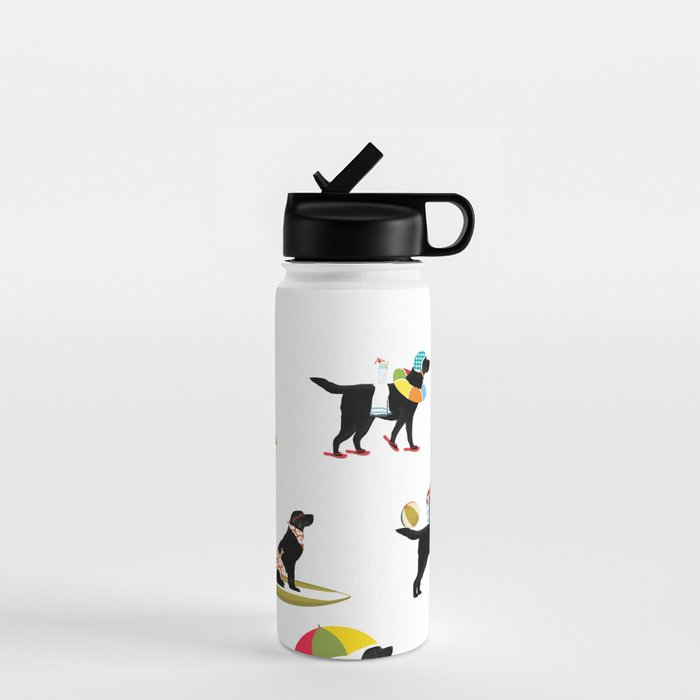 Labrador Beach black lab dog beach  Water Bottle Gallery Image 1