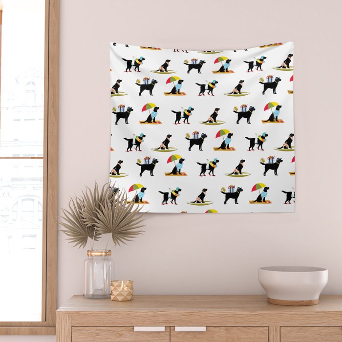 Labrador Beach black lab dog beach  Wall Tapestry Gallery Image 2