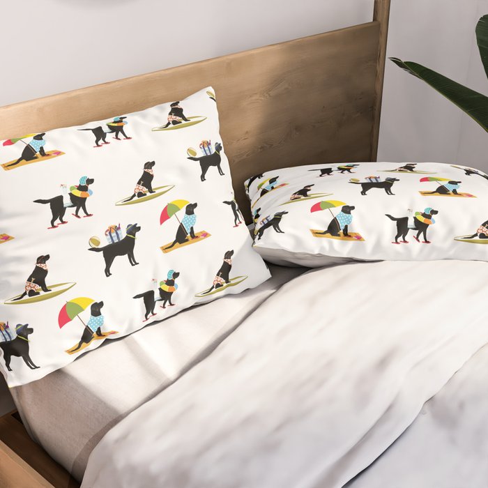 Labrador Beach black lab dog beach  Pillow Sham Gallery Image 2