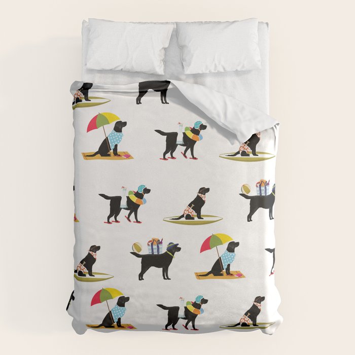 Labrador Beach black lab dog beach  Duvet Cover Gallery Image 6