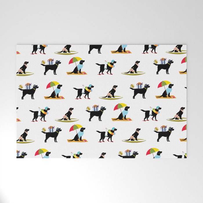 Labrador Beach black lab dog beach  Welcome Mat Gallery Image 1