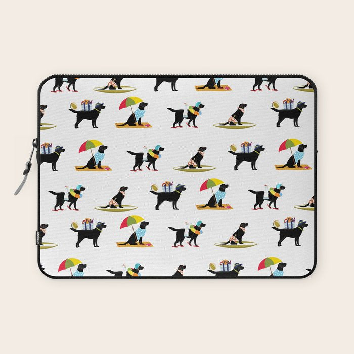 Labrador Beach black lab dog beach  Laptop Sleeve Gallery Image 1