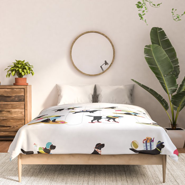 Labrador Beach black lab dog beach  Comforter Gallery Image 3