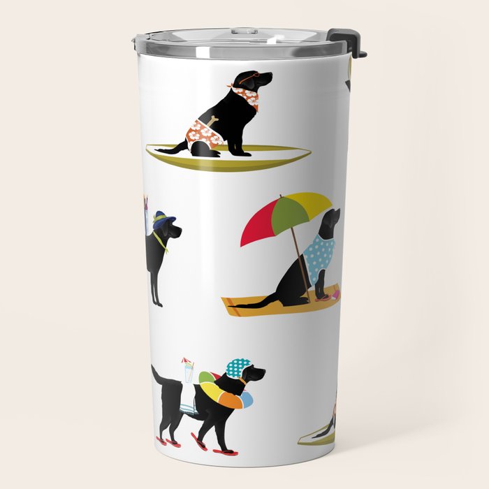 Labrador Beach black lab dog beach  Travel Mug Gallery Image 2