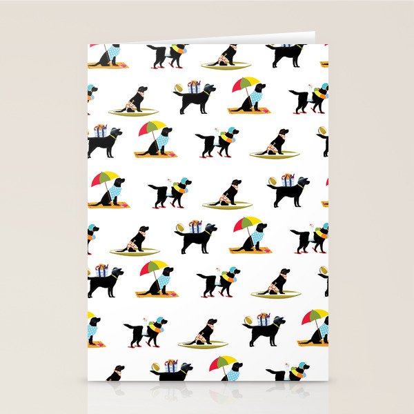 Labrador Beach black lab dog beach  Stationery Card Gallery Image 1