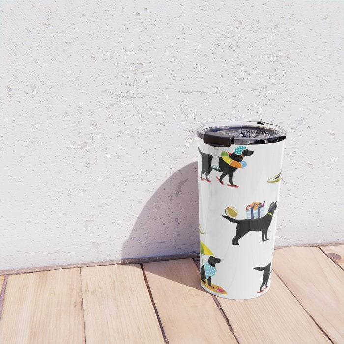 Labrador Beach black lab dog beach  Travel Mug Gallery Image 4