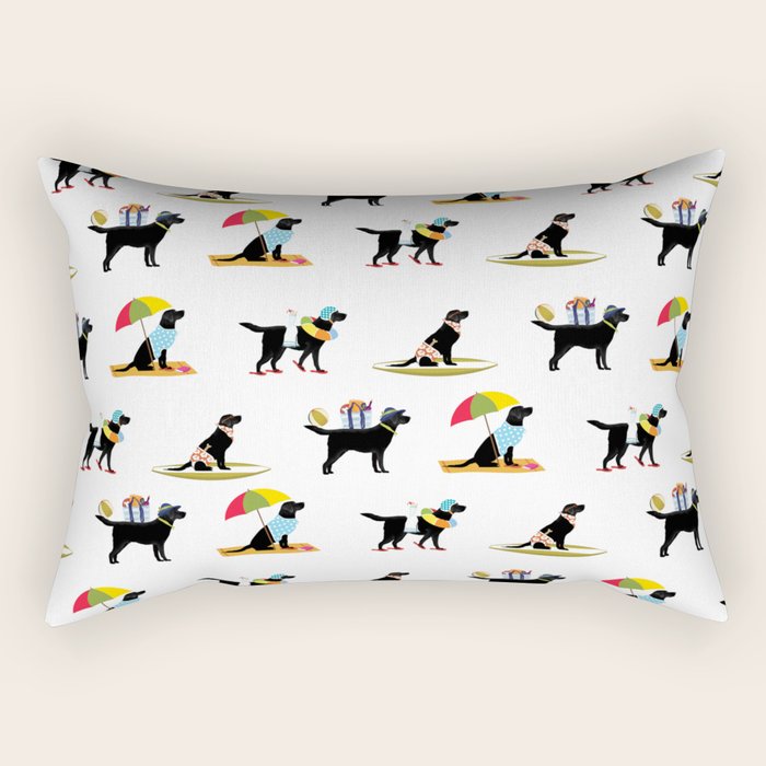 Labrador Beach black lab dog beach  Rectangular Pillow Gallery Image 2