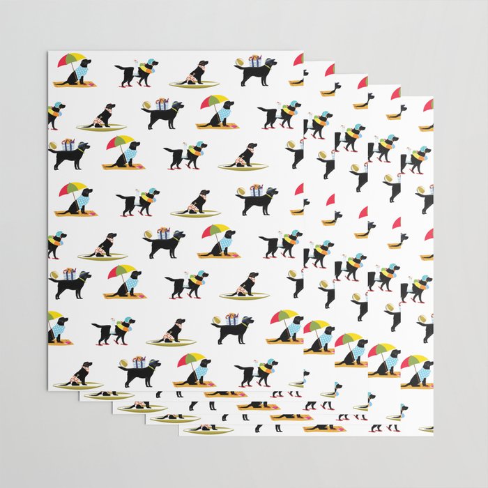 Labrador Beach black lab dog beach  Wrapping Paper Gallery Image 3