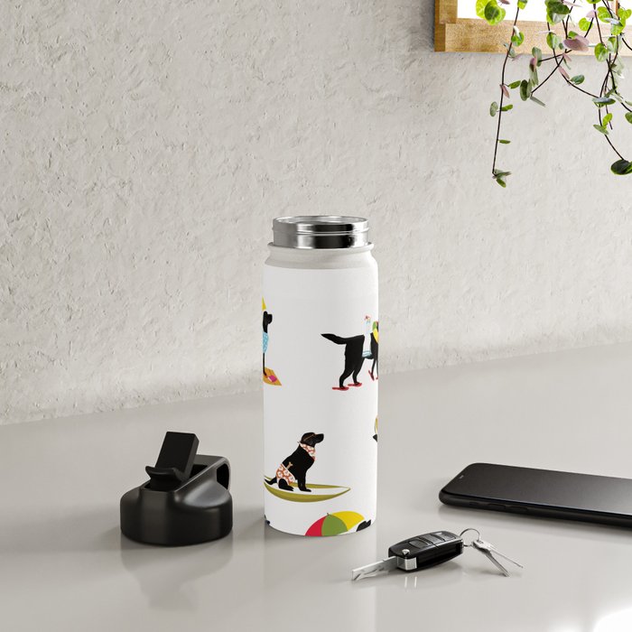 Labrador Beach black lab dog beach  Water Bottle Gallery Image 4