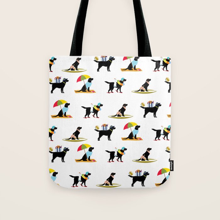 Labrador Beach black lab dog beach  Tote Bag Gallery Image 1