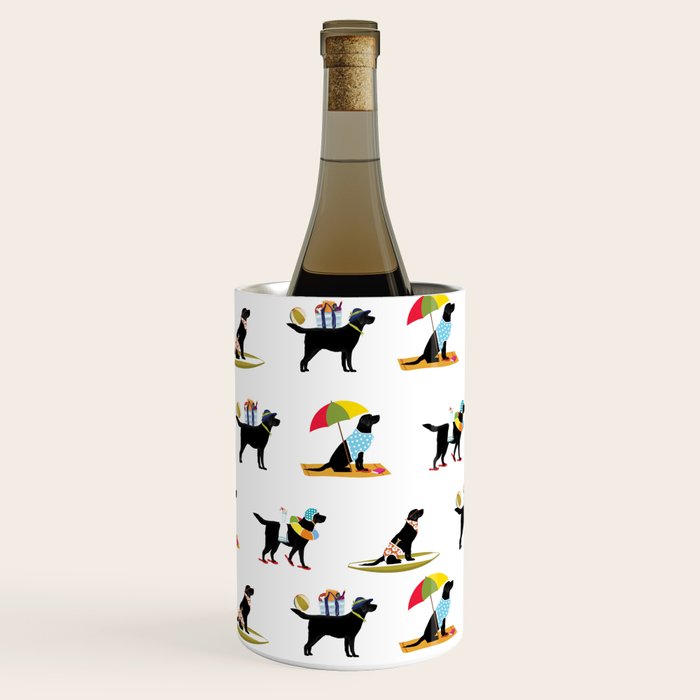 Labrador Beach black lab dog beach  Wine Chiller Gallery Image 2