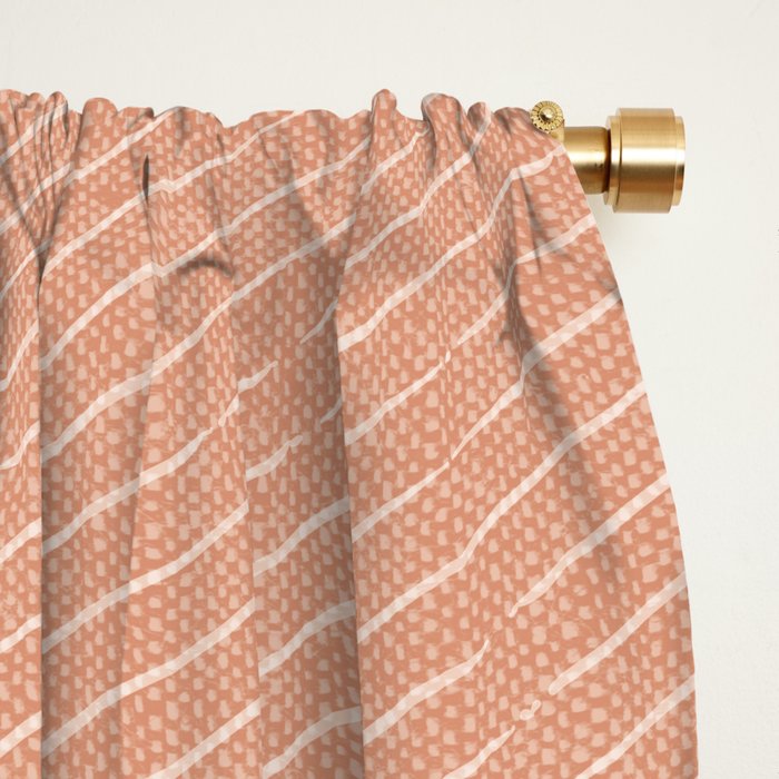 boho hexagon stripes - peach Window Curtain Gallery Image 2