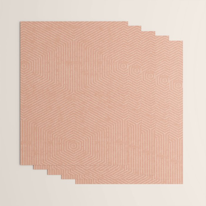 boho hexagon stripes - peach Wrapping Paper Gallery Image 3