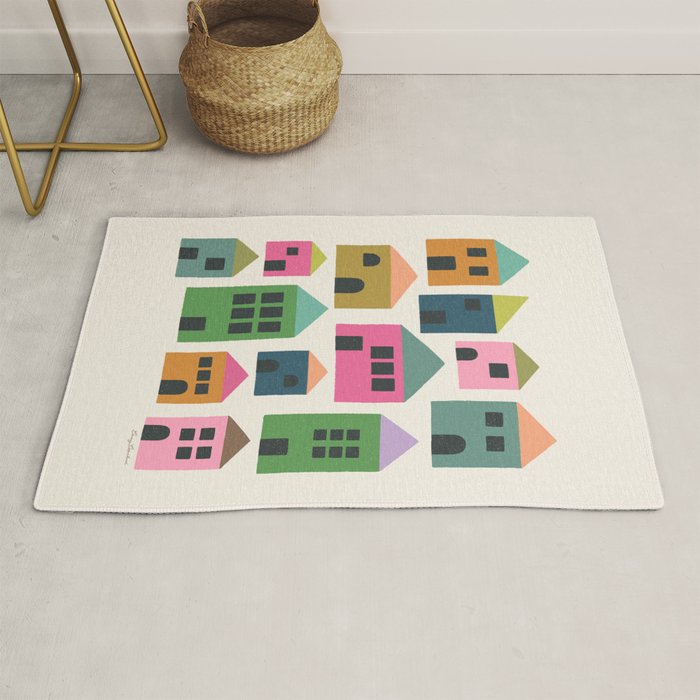 Happy Houses - Multi-colored Rug Gallery Image 1