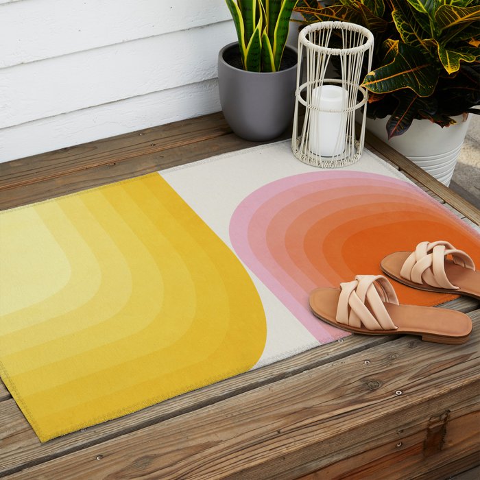 abstract gradient Outdoor Rug Gallery Image 2
